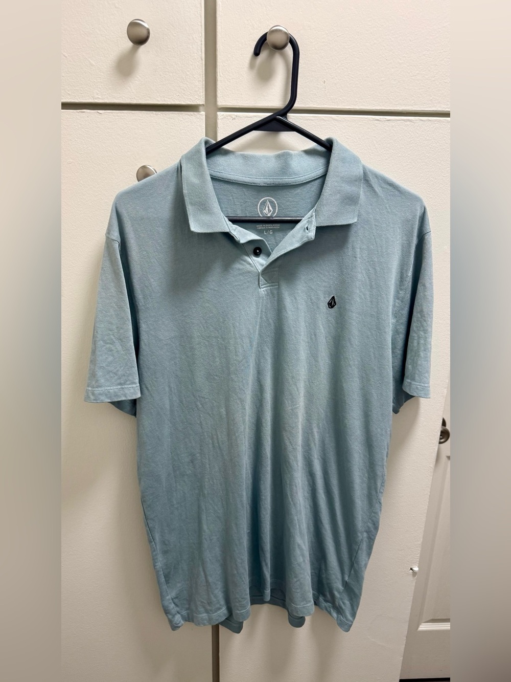 Volcom Men's Pale Blue Short Sleeve Polo